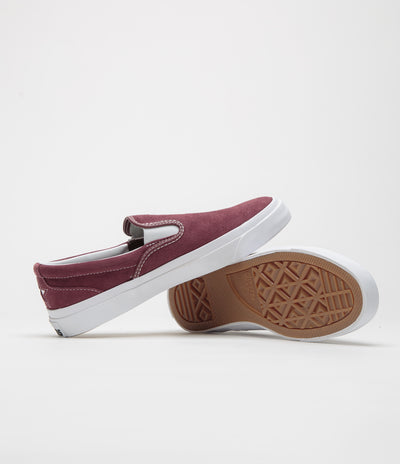 Converse One Star CC Slip Pro Shoes in Deep Bordeaux and White / White