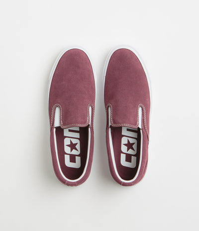 Converse One Star CC Slip Pro Shoes in Deep Bordeaux and White / White