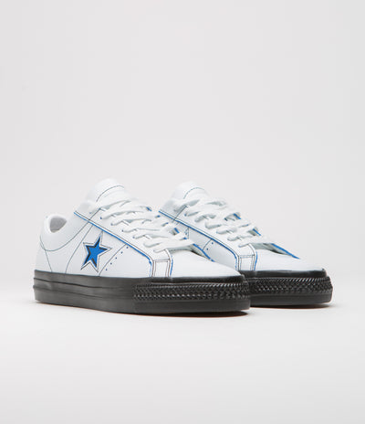 Converse One Star Pro Ox Eddie Cernicky Shoes - White / Black / Kinetic Blue