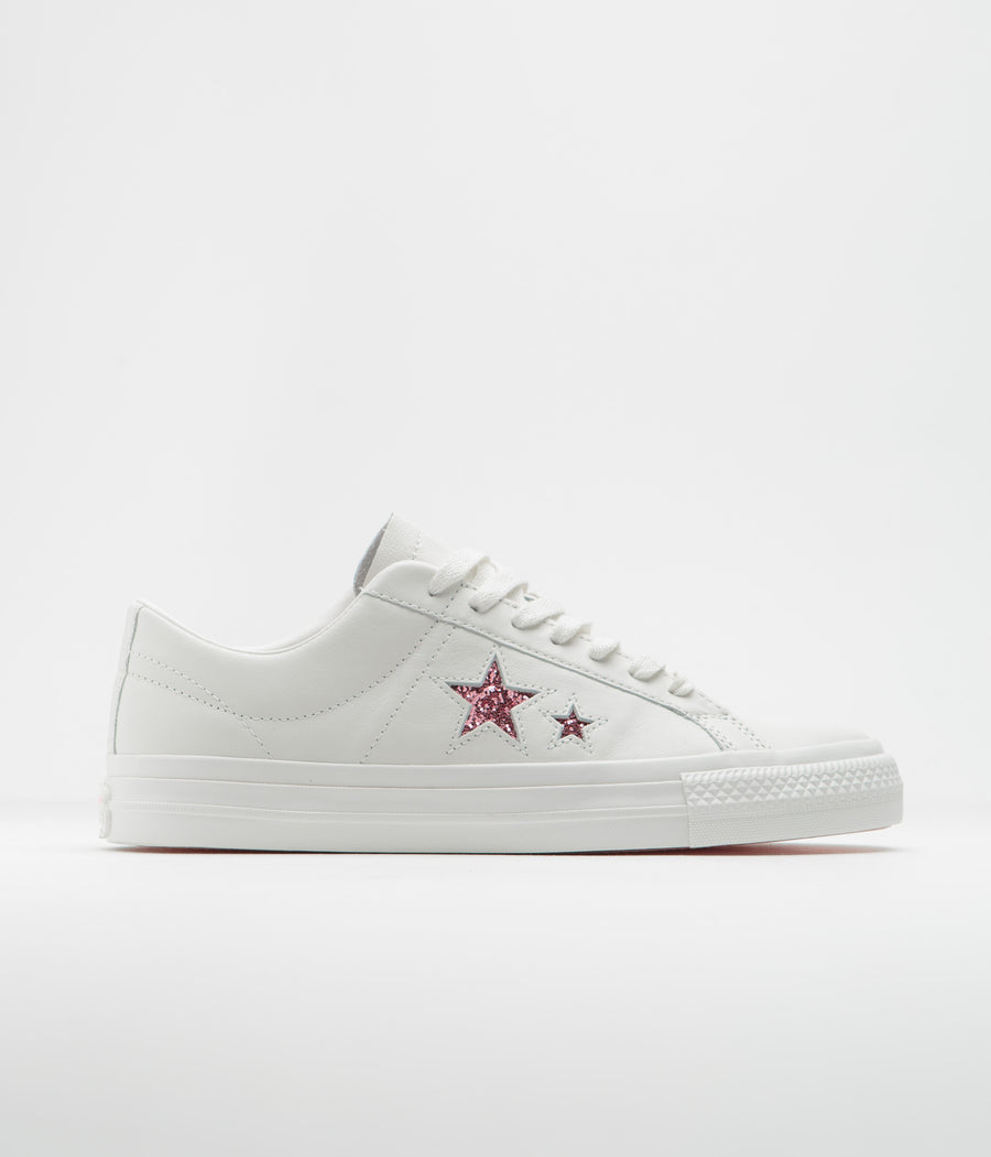 Converse x Turnstile One Star Pro Ox Shoes - White / Pink / White