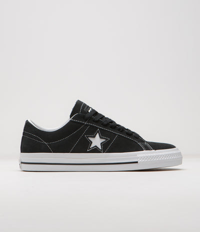 Converse One Star Pro Suede Ox Shoes - Black / Black / White