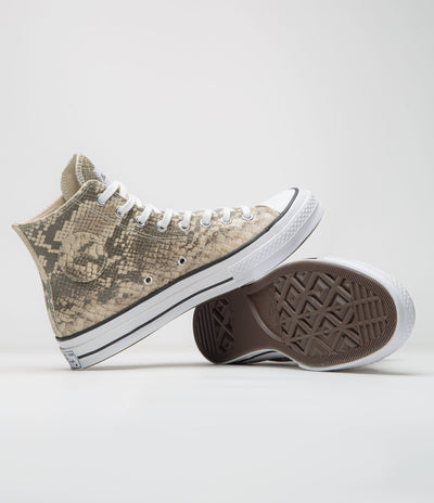 Converse x Stussy Chuck 70 Hi Shoes in Grey and Black / Egret