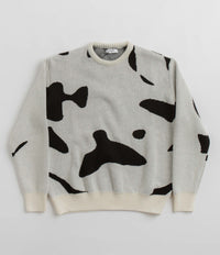 Dancer Mask Knit Sweatshirt in White