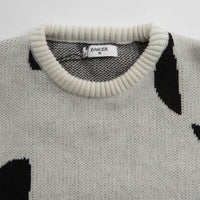 Dancer Mask Knit Sweatshirt in White thumbnail