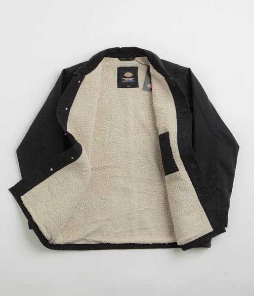 Dickies Duck High Pile Fleece Line Chore Jacket Black Flatspot