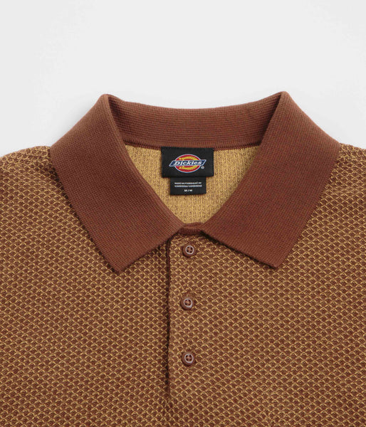 Dickies Rocky Knit Short Sleeve Polo Shirt Oak Buff Flatspot
