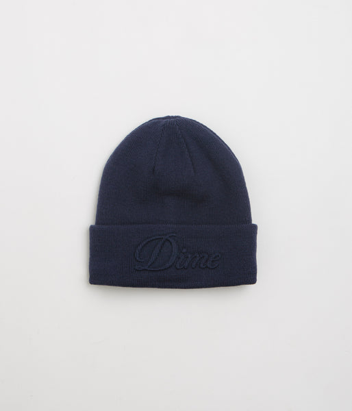 Dime Cursive Fold Beanie - Navy | flatspot