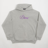 Dime Cursive Hoodie in Heather Grey and Pink thumbnail