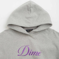 Dime Cursive Hoodie in Heather Grey and Pink thumbnail