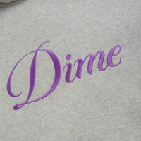 Dime Cursive Hoodie in Heather Grey and Pink thumbnail