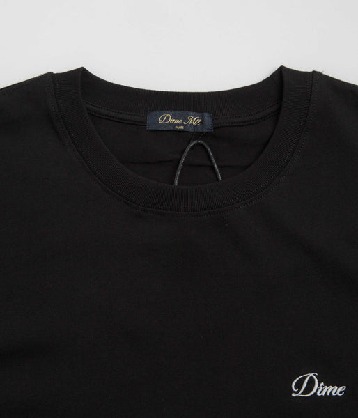 Dime Cursive Small Logo T-Shirt - Black | flatspot