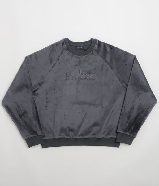 Dime Cursive Velvet Crewneck Sweatshirt - Smoke | Flatspot