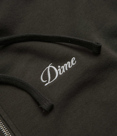 Dime Cursive Zip Hoodie - Vintage Black