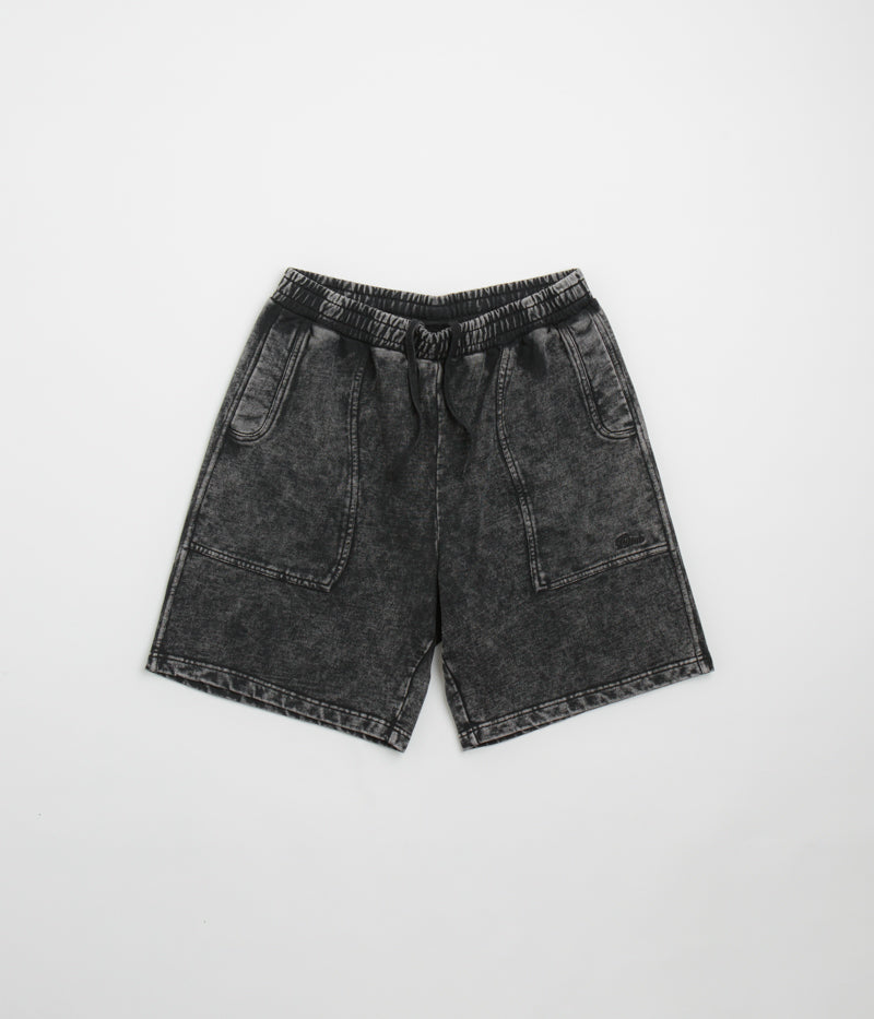 Dime Cyclone French Terry Shorts in Black Snow Washed