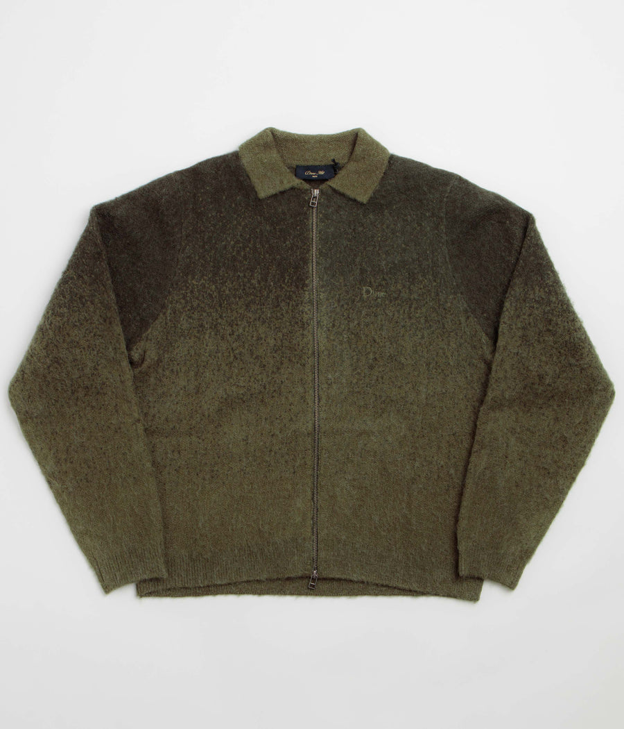 Dime Mohair Double Full Zip Knit Sweatshirt - Forest