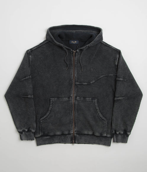 Dime Premium Waffle Full Zip Hoodie - Faded Black