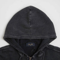 Dime Premium Waffle Full Zip Hoodie in Faded Black thumbnail