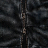 Dime Premium Waffle Full Zip Hoodie in Faded Black thumbnail