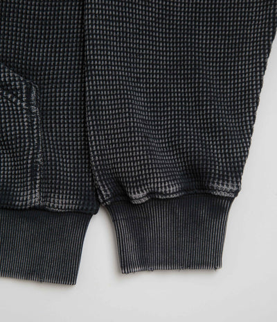 Dime Premium Waffle Full Zip Hoodie in Faded Black