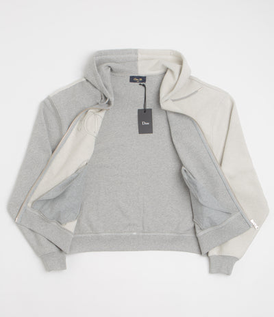 Dime Reverse French Terry Full Zip Hoodie in Heather Grey