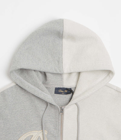 Dime Reverse French Terry Full Zip Hoodie in Heather Grey