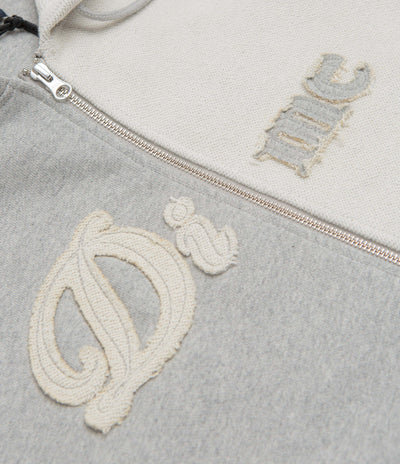 Dime Reverse French Terry Full Zip Hoodie in Heather Grey