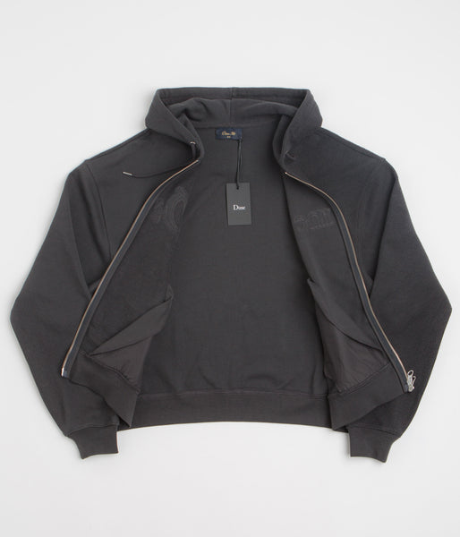Dime Reverse French Terry Full Zip Hoodie - Vintage Black | flatspot