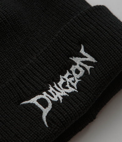 Dungeon Logo Beanie in Black and Glow in the Dark