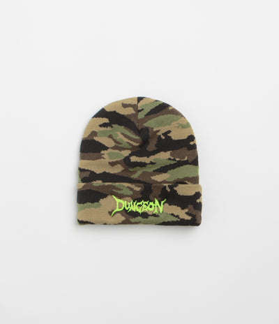 Dungeon Logo Beanie - Jungle Camo / Neon Yellow