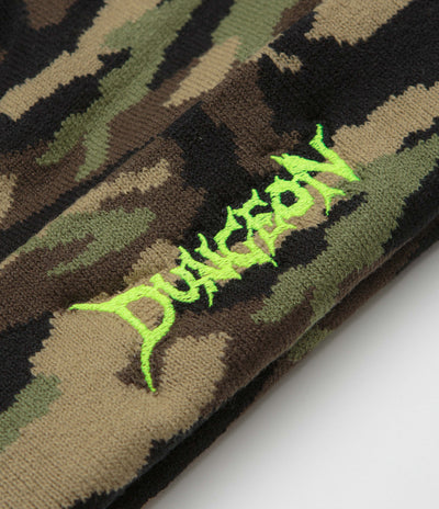 Dungeon Logo Beanie - Jungle Camo / Neon Yellow