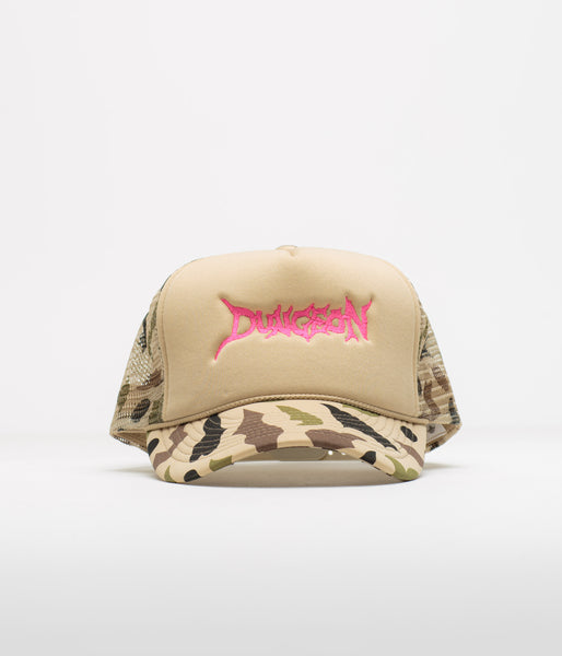 Dungeon Scrawl Logo Camo Cap - Sand Camo / Pink | flatspot