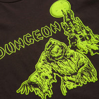 Dungeon Tower Long Sleeve T-Shirt - Chocolate / Neon Yellow thumbnail