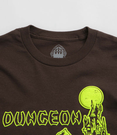 Dungeon Tower Long Sleeve T-Shirt - Chocolate / Neon Yellow