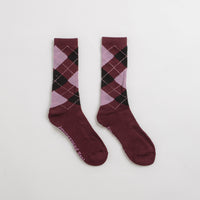 Frog Argyle Socks - Maroon thumbnail