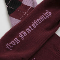 Frog Argyle Socks - Maroon thumbnail