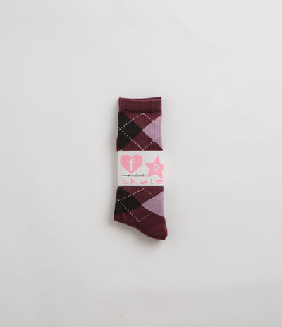 Frog Argyle Socks - Maroon
