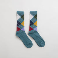 Frog Argyle Socks - Teal thumbnail