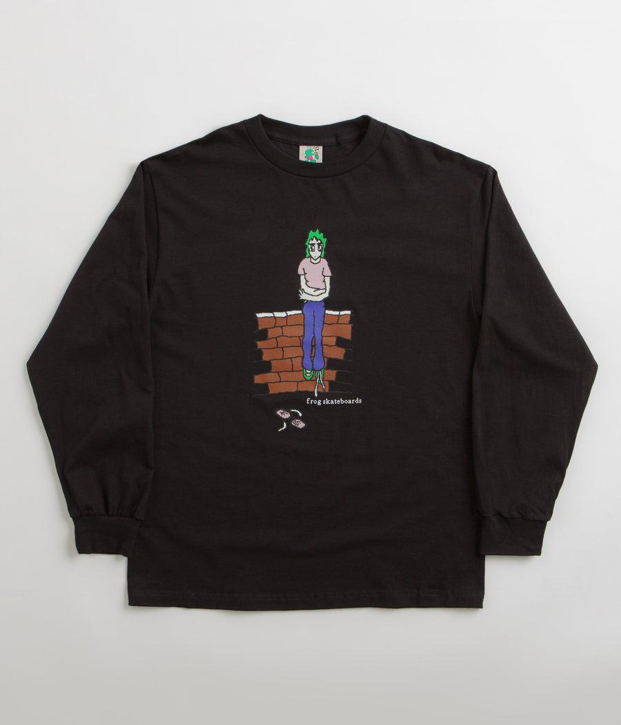Frog Broken Glasses Long Sleeve T-Shirt in Black