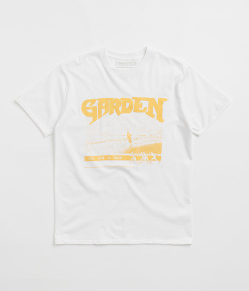 Garden Not A Race T-Shirt - White / Gold