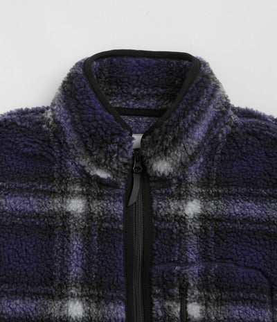 Gramicci Shadow Plaid Sherpa Jacket - Purple Shadow Plaid