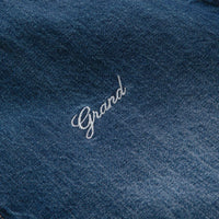 Grand Collection Denim Sherpa Track Jacket in Blue thumbnail