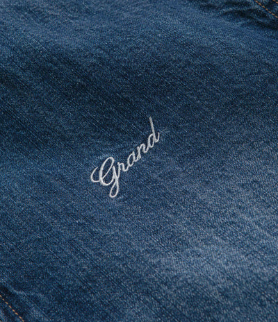 Grand Collection Denim Sherpa Track Jacket in Blue