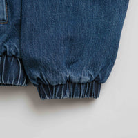 Grand Collection Denim Sherpa Track Jacket in Blue thumbnail