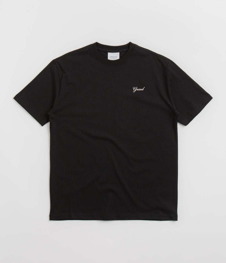Grand Collection Script T-Shirt in Black and Black