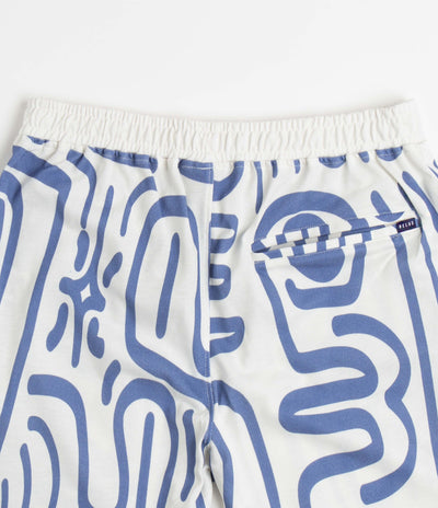 Helas Abstract Pique Shorts - White / Blue