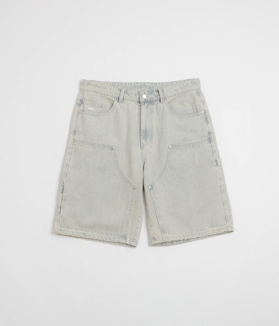 Helas Double Knee Jean Shorts - Light Blue