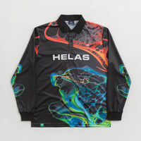 Helas Liquid Long Sleeve Polo Shirt - Black thumbnail