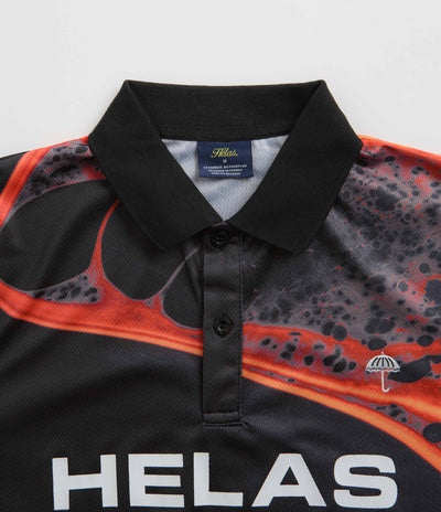 Helas Liquid Long Sleeve Polo Shirt - Black