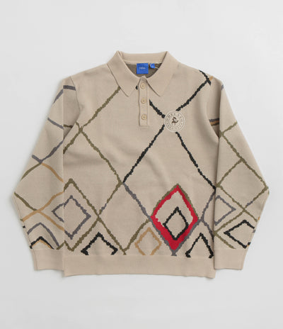 Helas Polo Club Knit Sweatshirt in Off White