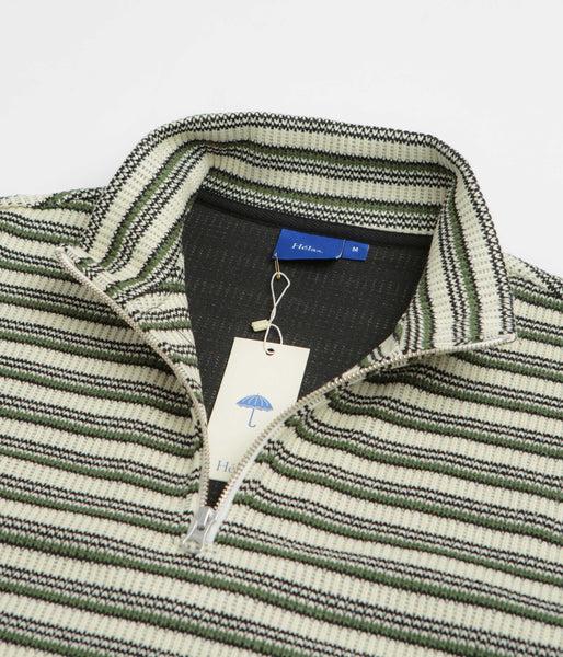 Helas Quentin Quarter Zip Knit Sweatshirt - Striped Multi | flatspot